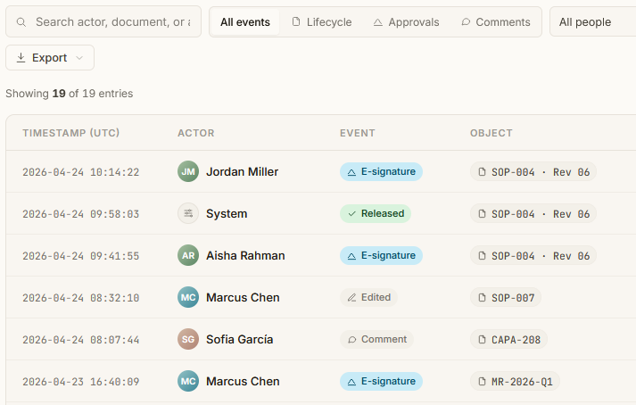 An audit log that stays out of the way